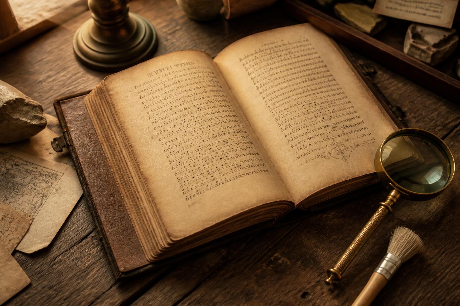 Antique book of ancient scripture
