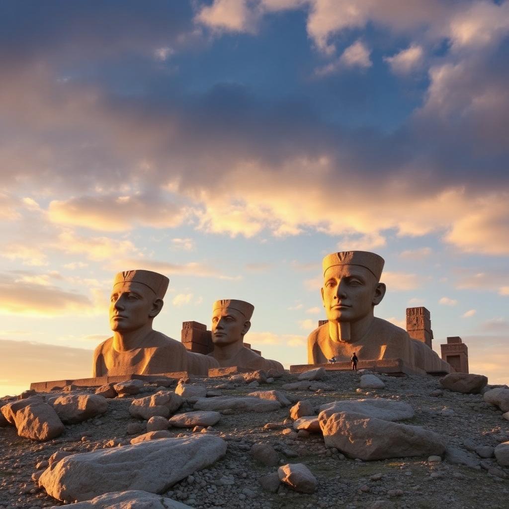Colossal stone heads on the summit of Mount Nemrut